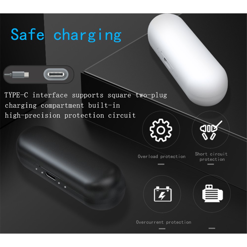 PRO-X TWS Wireless Bluetooth Earphones Touch Control Stereo Headset Earbuds with Charging Case - White-8