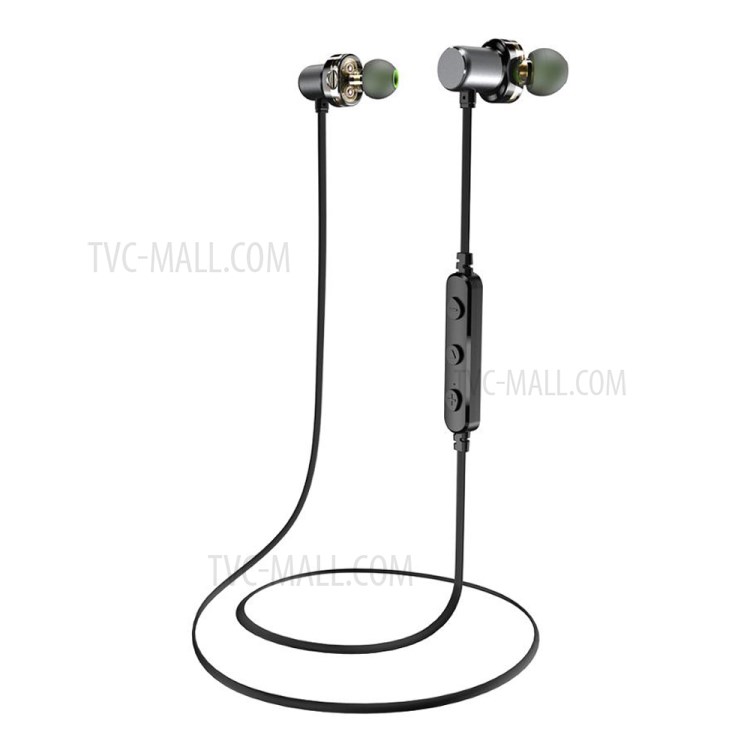 AWEI X680BL Sport Neckband Bluetooth Headset Dual Moving Coil Wireless Sweatproof Earphone - Grey-1
