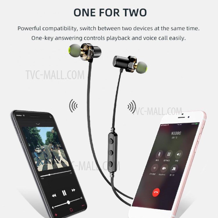 AWEI X680BL Sport Neckband Bluetooth Headset Dual Moving Coil Wireless Sweatproof Earphone - Grey-4