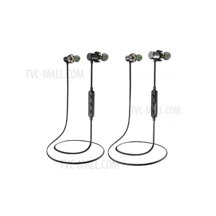 AWEI X680BL Sport Neckband Bluetooth Headset Dual Moving Coil Wireless Sweatproof Earphone - Grey-9