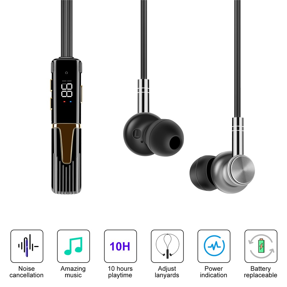 S09 Sport Wireless Bluetooth Earphones Power Display Music Headset-4