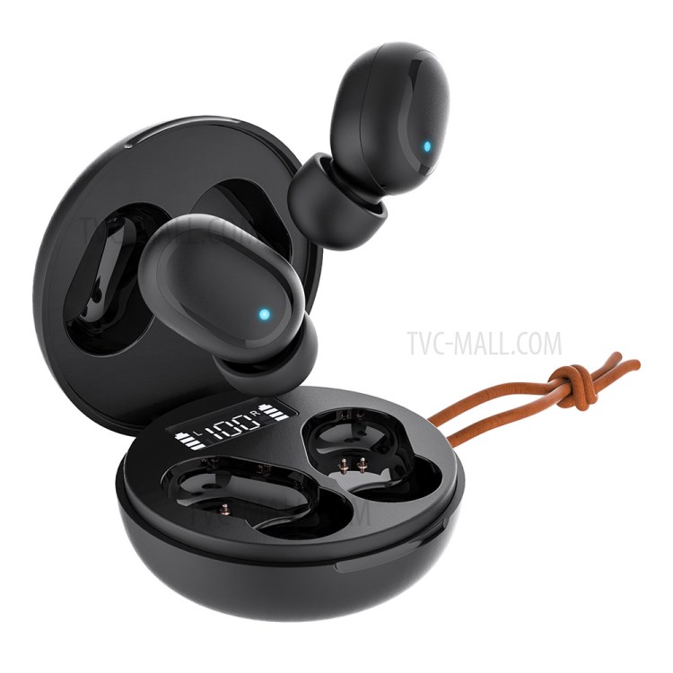 F40B Bluetooth 5.0 Earbuds Business Wireless Earphones with Charging Case Support Wireless Charging - Black-1