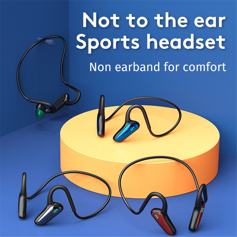 M-D8 Bone Conduction Headphones Open Ear Bluetooth 5.0 Wireless Stereo Earphones - Blue-9