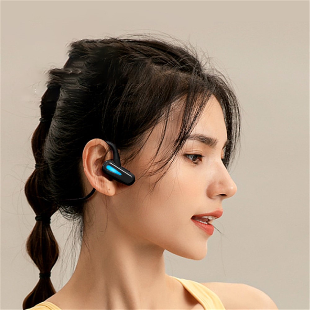 J01 Bone Conduction Earphones Wireless Bluetooth Sweatproof MP3 Music Headphone for Sports (Live Stream Version) - Black-2