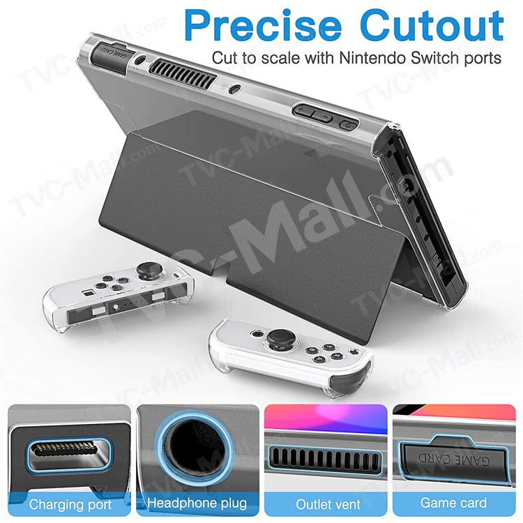 Transparent Shockproof Anti-Scratch Hard PC Cover for Nintendo Switch Oled-4
