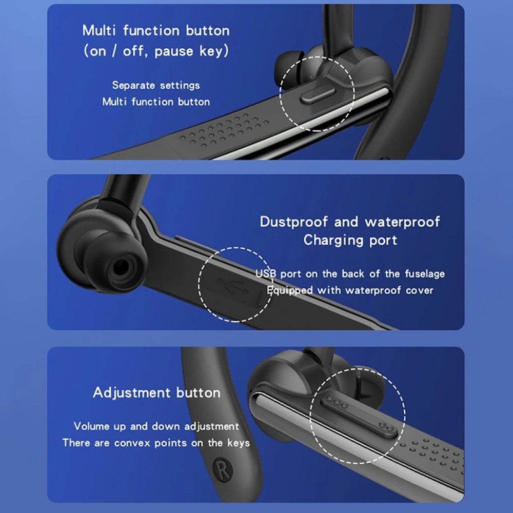 P40 Single Ear Wireless Bluetooth Headset 180-degree Rotating Business Noise Reduction Earphone Hands-free Headphone with Mic-5
