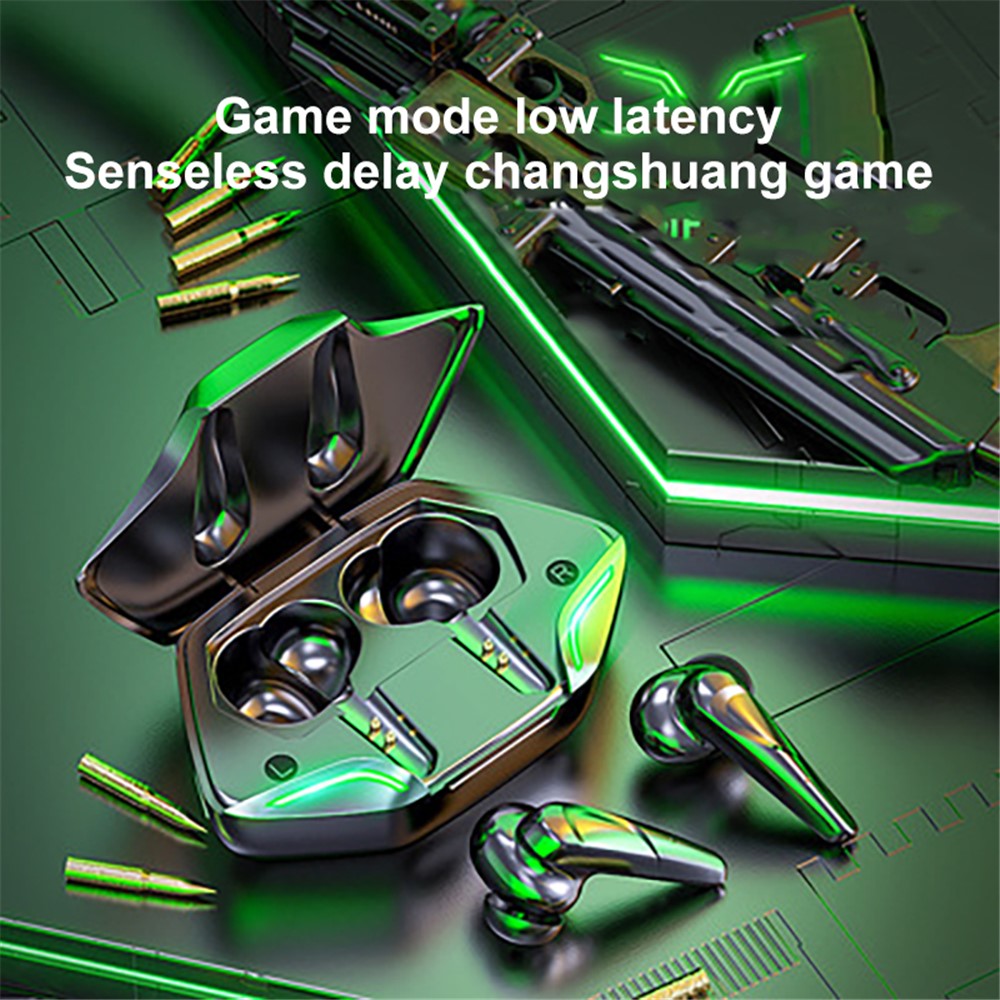 VG01 Low Latency E-sports Gaming Headset Noise Reduction TWS Wireless Bluetooth Headphone - Black-3