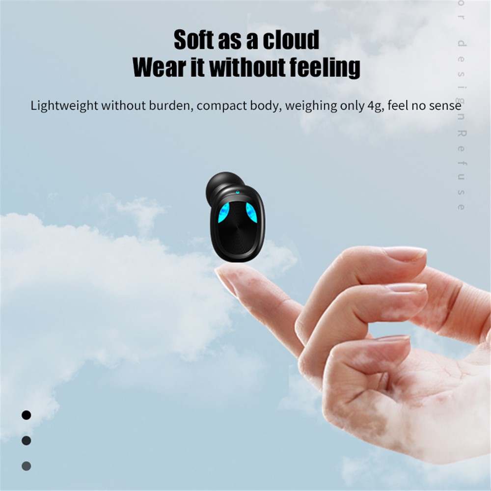 X3 TWS Bluetooth 5.1 Mini Wireless Touch Earphone Waterproof Sports Stereo Music Calling Headset with Mirror Surface LED Display Charging Case - Black-8