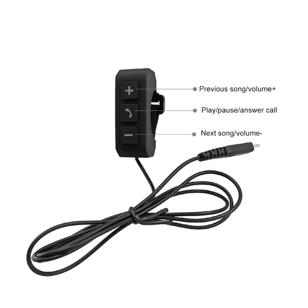 BT-18 Motorcycle Helmet Bluetooth Wireless Headset Waterproof Calling Music Headphone with Controller - Black-9