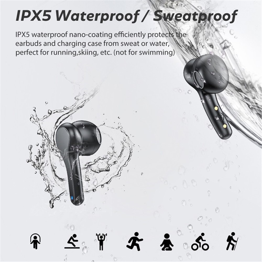 K28 TWS Wireless Bluetooth Earphones Waterproof Noise Canceling Stereo Sports Headphones - Black-10