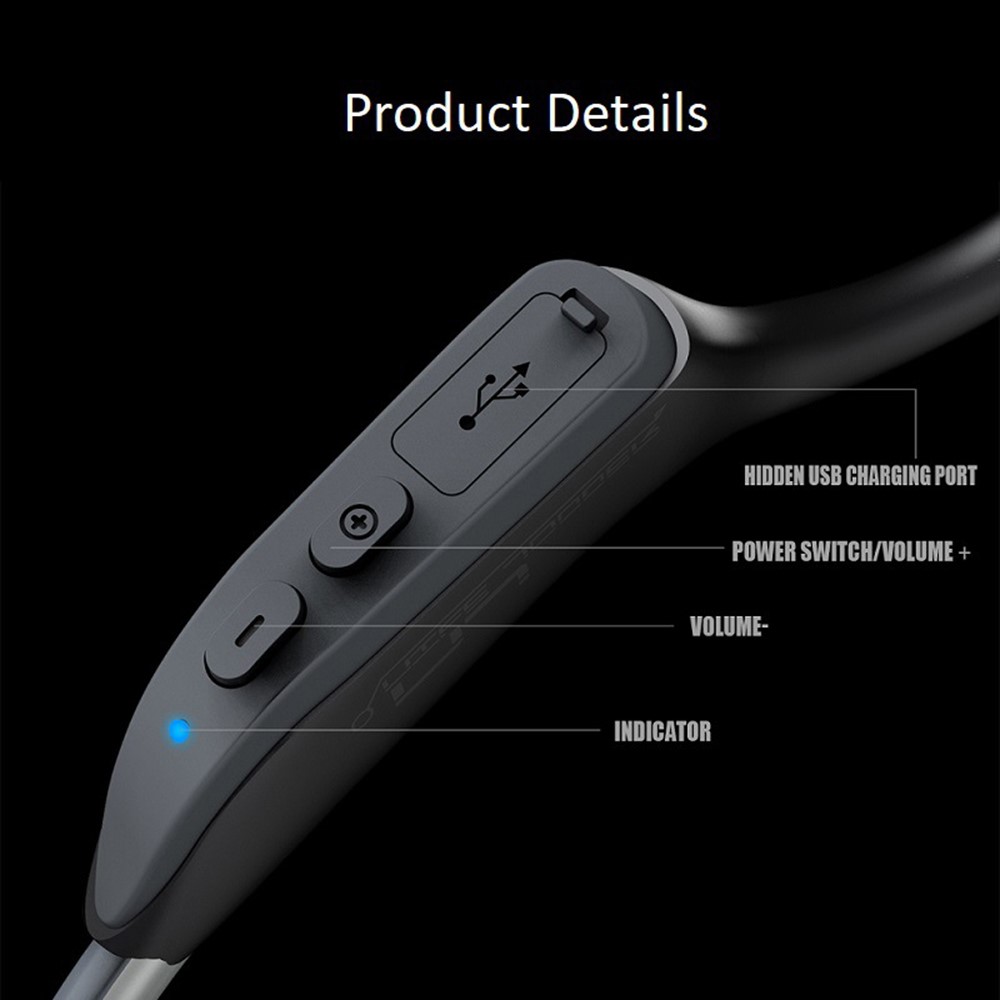 J31 Wireless Bluetooth Headphones Bone Conduction Stereo Bass Reflective Sports Waterproof Earphones - Black-7
