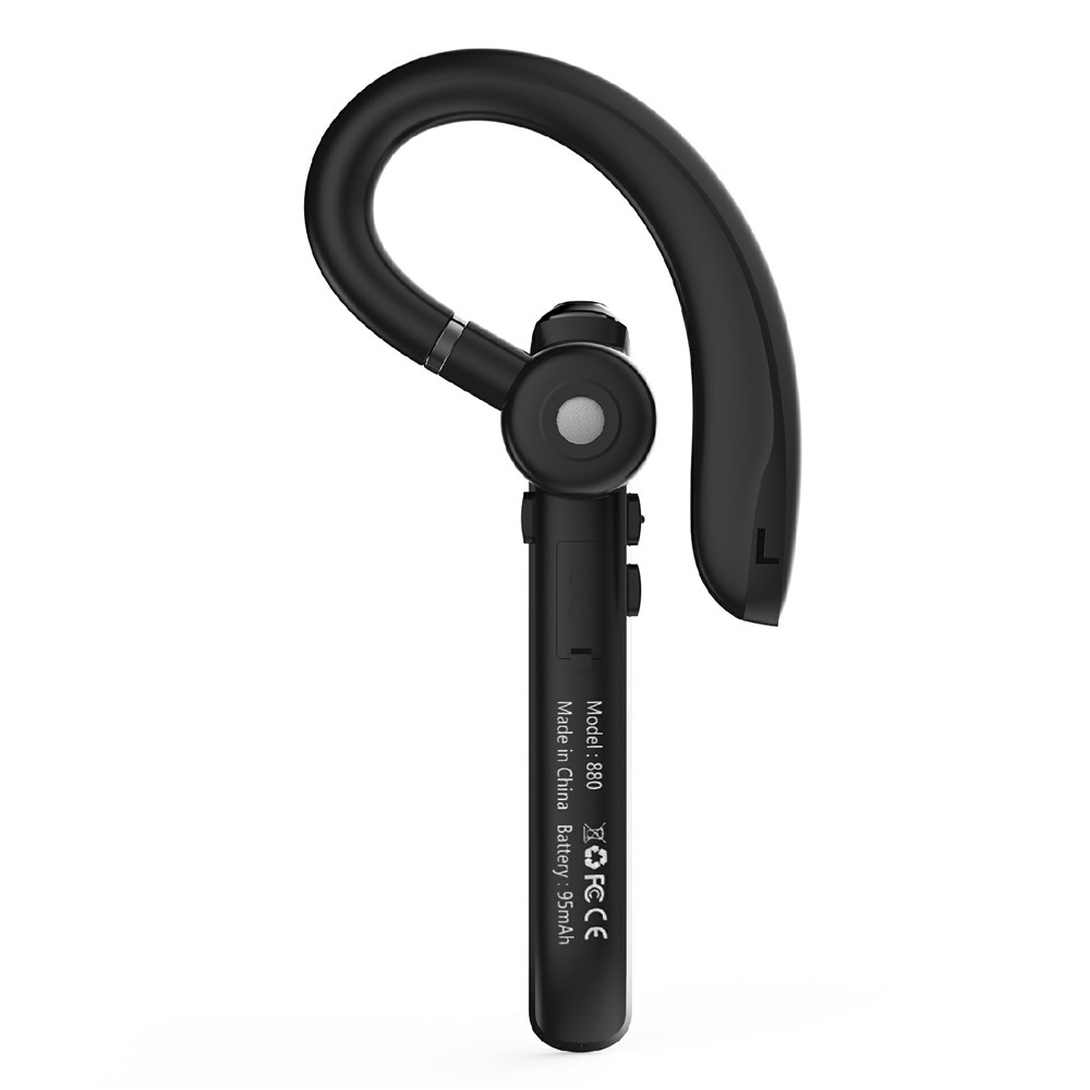 880 Business Single Ear Headset ENC Noise Reduction Long Standby Wireless Bluetooth Earphone 180-degree Rotating Ear Hook Headphone - Black-9