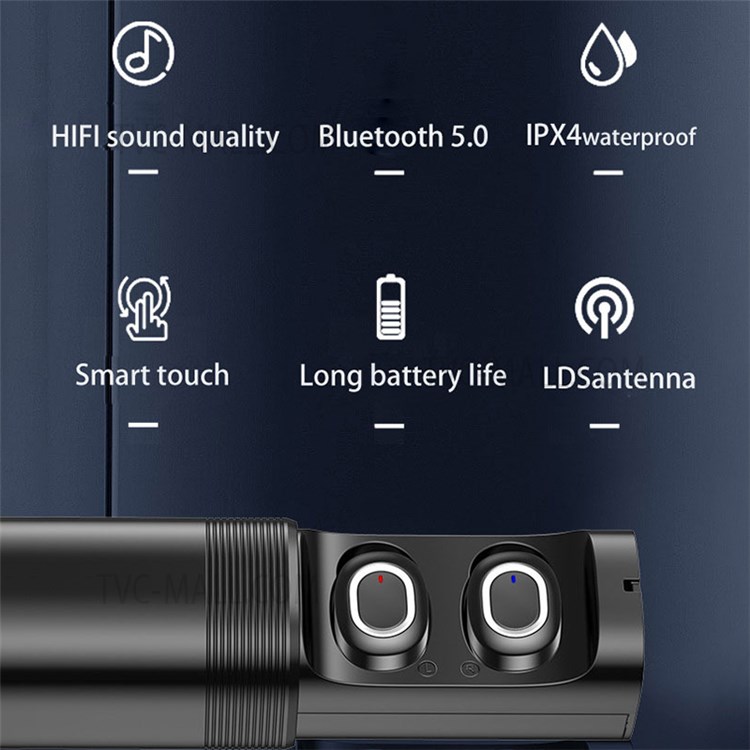 T&G Tg909 Mini Dual Channel Bluetooth Headset IPX4 Waterproof TWS In-Ear Earbuds Wireless Stereo Headset (CE) - Gold-4