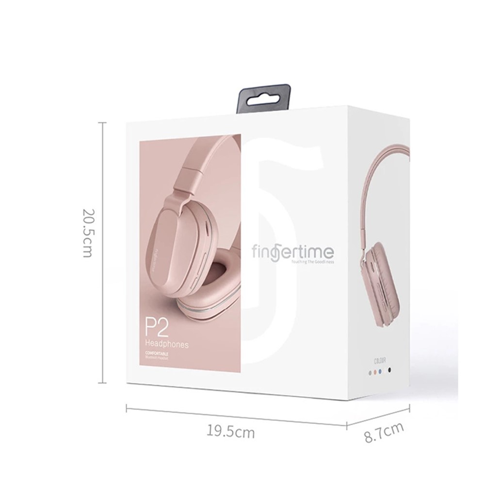 PFINGERTIME P2 Folding Portable Bluetooth Headset Built-in Mic Stereo Wireless Headphone with Soft Leather Earmuffs Compatible with PCs/Mobile Phones/Tablets - Pink-9