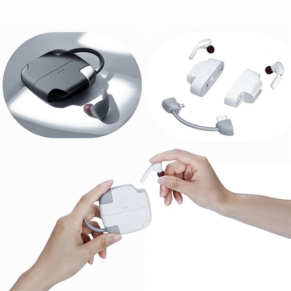 X8 TWS Sports Headphones Waterproof Bluetooth Wireless Deep Bass Earbuds with Separable Charging Box - White-4