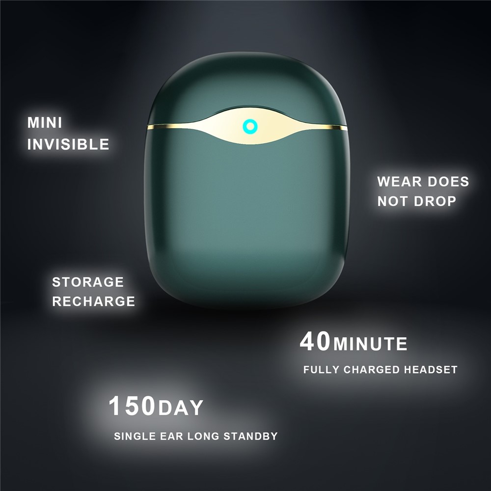 M18 TWS Bluetooth 5.0 Headset Binaural Stereo Wireless Earbuds IP3 Waterproof Sports Headphones Compatible with Mobile Phones/ Tablets/Laptops - Green-3