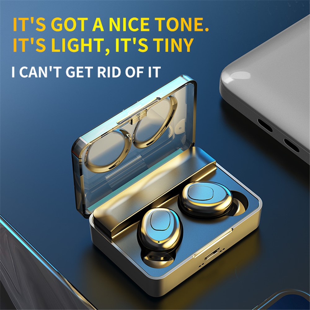 T10 TWS Wireless Bluetooth 5.0 Earphone Earbuds HiFi Stereo Music Mini Touch Waterproof Sports In-ear Headset - Black-4