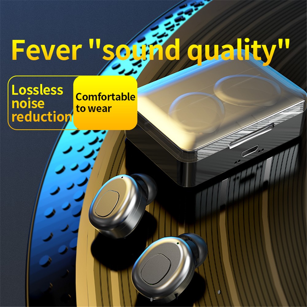 T10 TWS Wireless Bluetooth 5.0 Earphone Earbuds HiFi Stereo Music Mini Touch Waterproof Sports In-ear Headset - Black-5