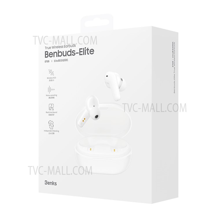 BENKS Benbuds-Elite ET05 TWS Noise Canceling Bluetooth 5.0 Wireless Earphones No Latency In-ear Earbuds - Black-7