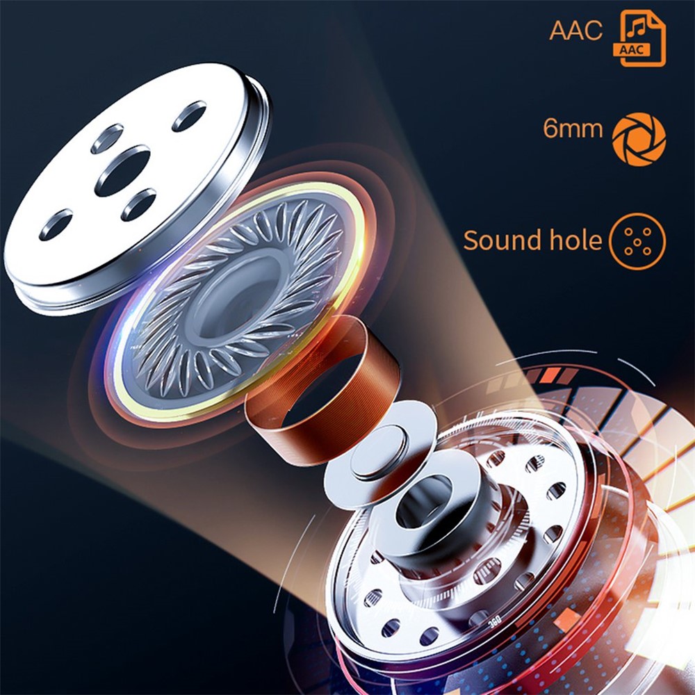 T6 TWS Wireless Bluetooth 5.0 Sports Earphone Earbuds Waterproof Stereo Music Calling Headset with Touch Control Charging Case-4