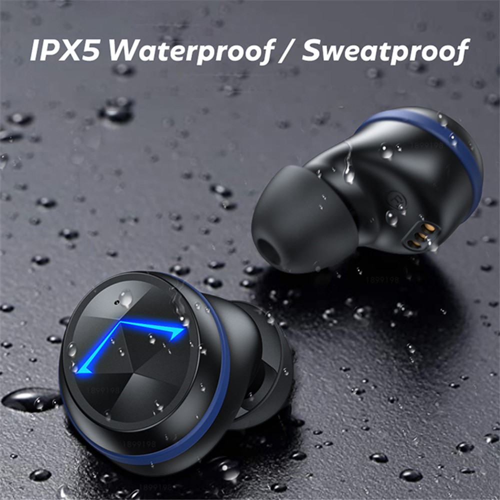 C6 TWS Wireless Bluetooth 5.0 Sports Earphone Earbuds Digital Display Waterproof Noise Cancelling Music Calling Headset - Black-9