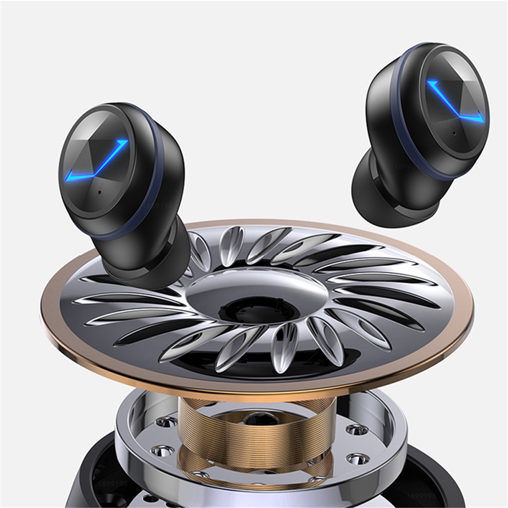 C6 TWS Wireless Bluetooth 5.0 Sports Earphone Earbuds Digital Display Waterproof Noise Cancelling Music Calling Headset - Black-2