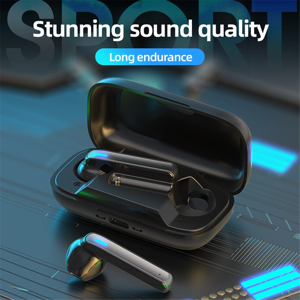 BQ02 Bluetooth Headset TWS Wireless Earbuds Portable Headphones HD Call Subwoofer Waterproof Sports Earphones for Watching Playing Games - Black-3