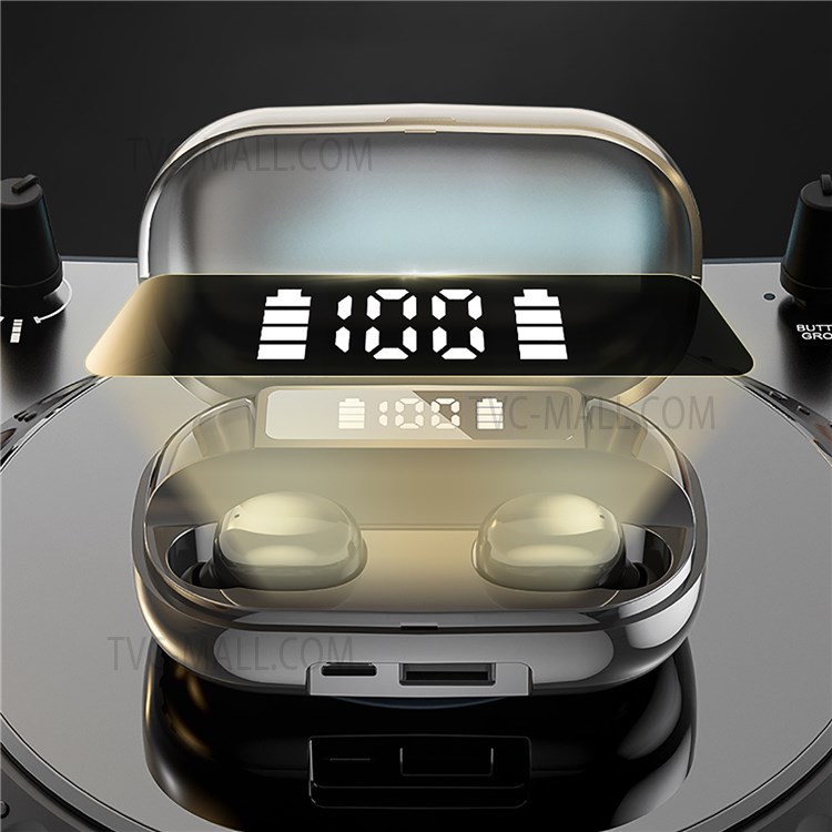 T3 Bluetooth Headset TWS Wireless Stereo Earphones Fingerprint Touch In-Ear Earbuds Mini Sports Dual-mic Headphones with LED Digital Display-10