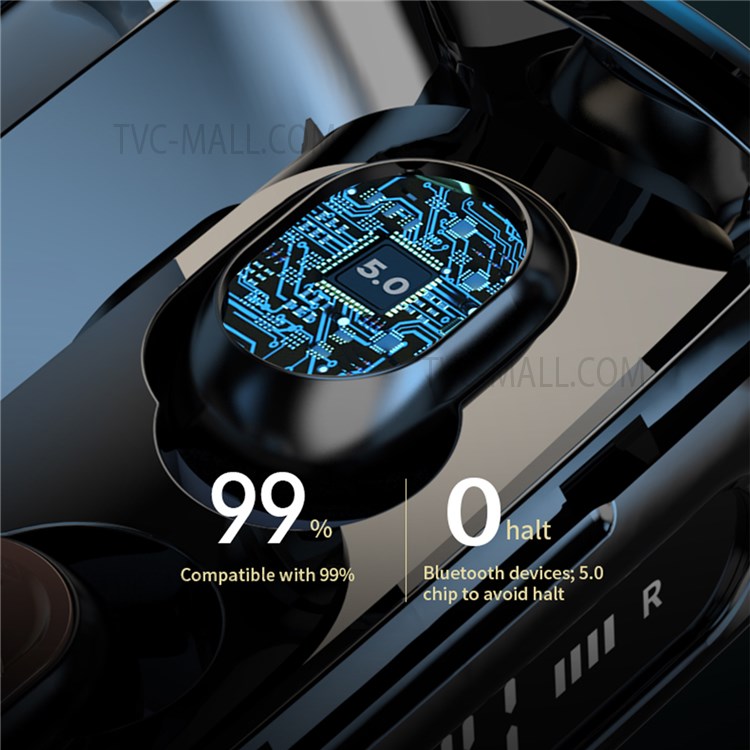 OPOOLO HQ11 TWS Bluetooth 5.0 Headset Wireless Earphone Stereo Touch Control Earbuds Waterproof Sports Headphones - Black-6