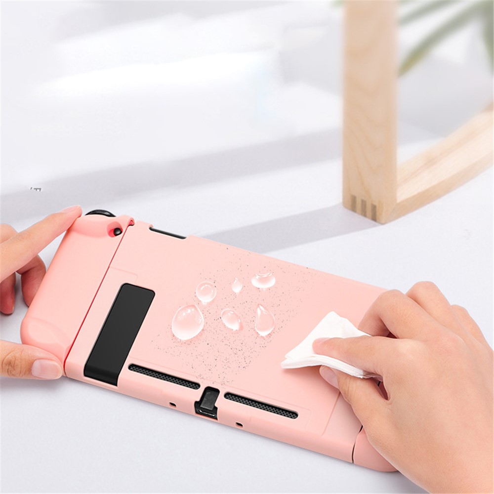 Scratch Resistant Dockable Case Set for Nintendo Switch Console Soft Silicone Joystick Protective Cover - Pink-6