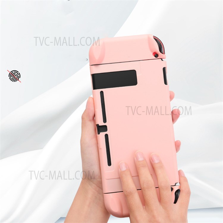 Anti-fingerprint Soft Silicone Joystick Protective Cover Scratch Resistant Dockable Case Set for Nintendo Switch Console - Pink/Blue-4