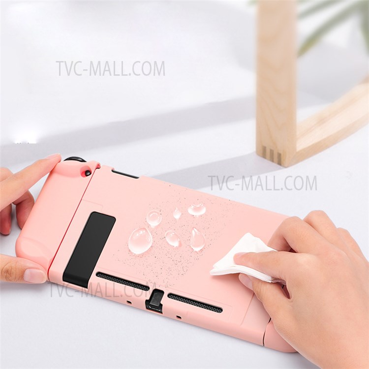 Anti-fingerprint Soft Silicone Joystick Protective Cover Scratch Resistant Dockable Case Set for Nintendo Switch Console - Pink/Blue-6