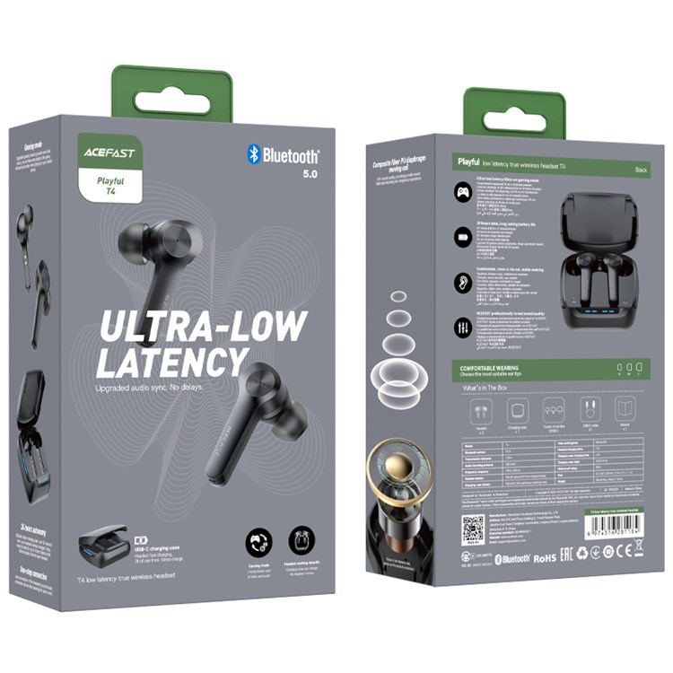 ACEFAST T4 Low Latency True Wireless Earbuds TWS Bluetooth Headset Waterproof Sports Headphone-9