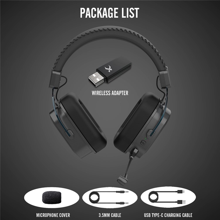 XIBERIA S11 5.8G Wireless Headphone Volume Control Stereo Music Gaming Headset with Microphone - Black / Orange-3