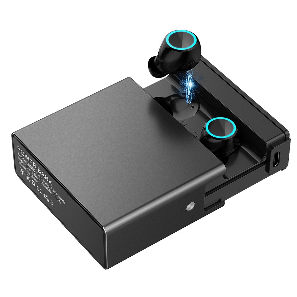 BS02 Touch Control TWS Bluetooth Earphones Power Bank Function Waterproof Earbuds Sports Headsets-12