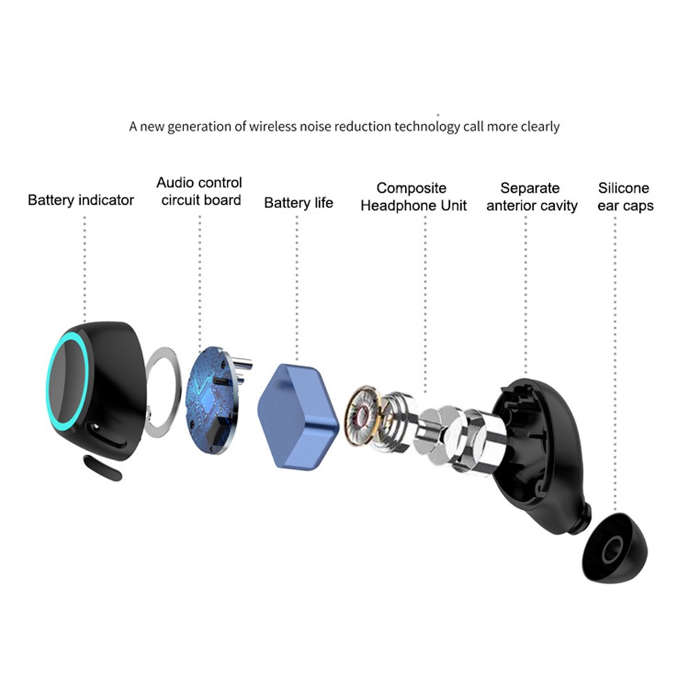 BS02 Touch Control TWS Bluetooth Earphones Power Bank Function Waterproof Earbuds Sports Headsets-3