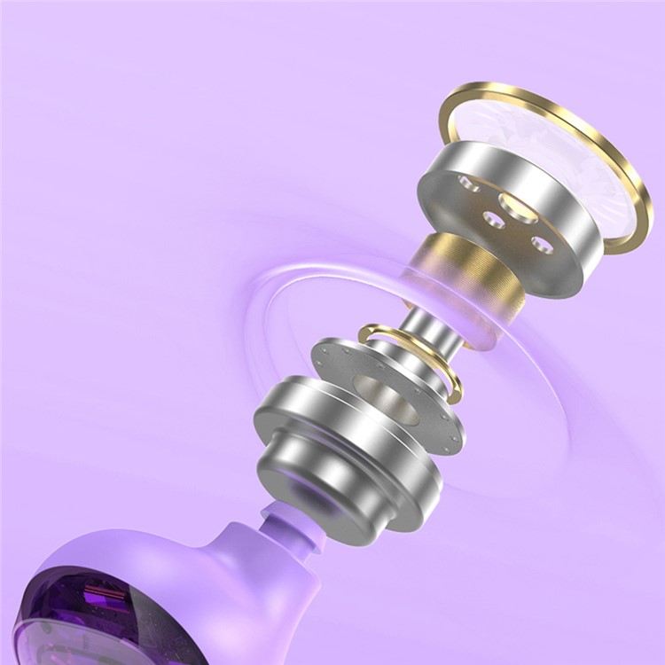 H20 Bluetooth Headset Sports Headphone TWS Wireless Earphone with Digital Display Charging Case - Purple