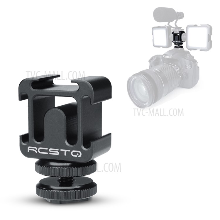 RCSTQ Aluminum Alloy Three Cold Shoe Extend Port Mount Adapter with Hot Shoe Base Set-1