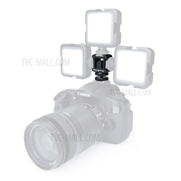 RCSTQ Aluminum Alloy Three Head Cold Shoe Extend Port Mount Adapter with Hot Shoe Base Set-10