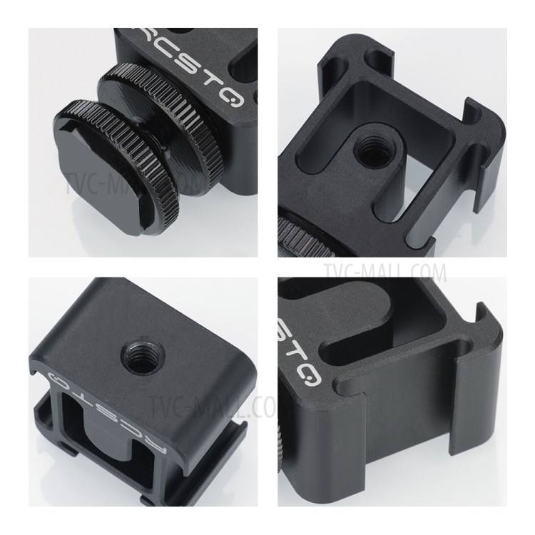 RCSTQ Aluminum Alloy Three Cold Shoe Extend Port Mount Adapter with Hot Shoe Base Set-5