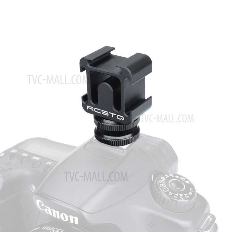 RCSTQ Aluminum Alloy Three Head Cold Shoe Extend Port Mount Adapter with Hot Shoe Base Set-9