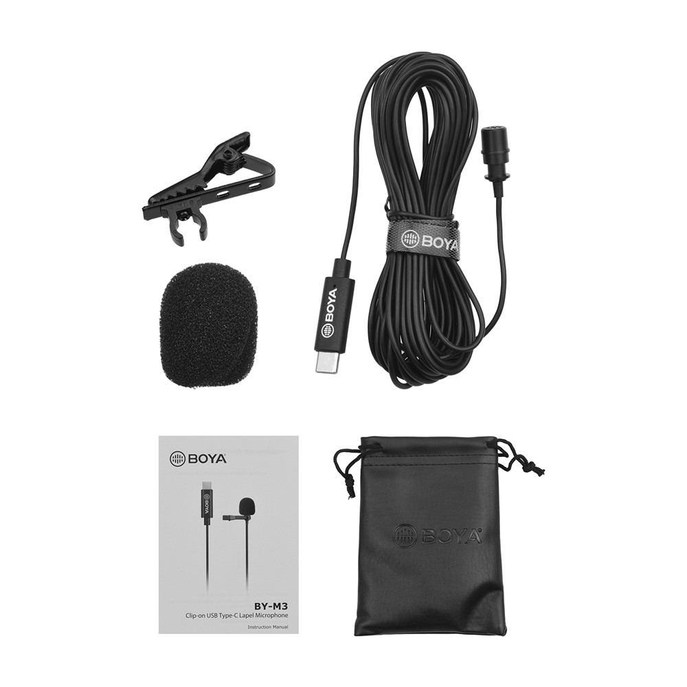 BOYA BY-M3 Omnidirecional Digital De Microfone De Lapela Cabo USB Tipo-c 6 Metros-5