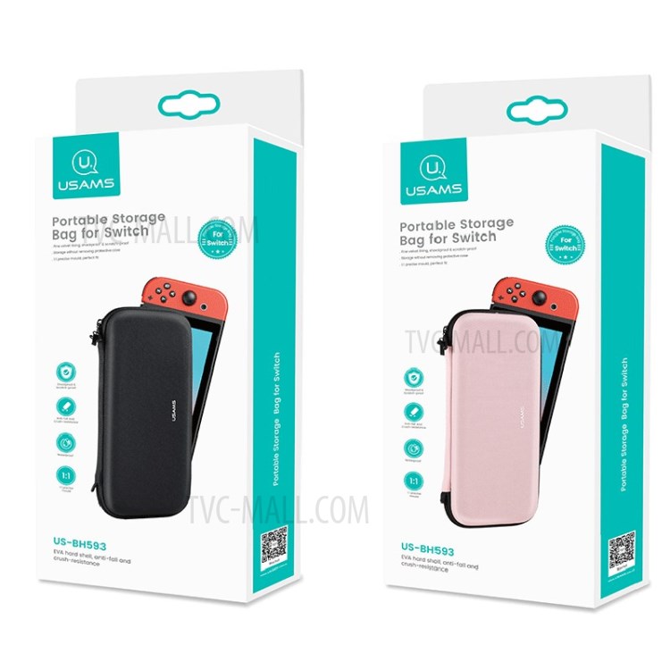 USAMS US-BH593 Hard EVA Portable Storage Bag for Switch - Pink-2