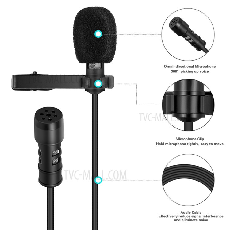 YANMAI R955 Clip-on Lapel Mic Lavalier Omni-directional Microphone for PC Smartphone-2