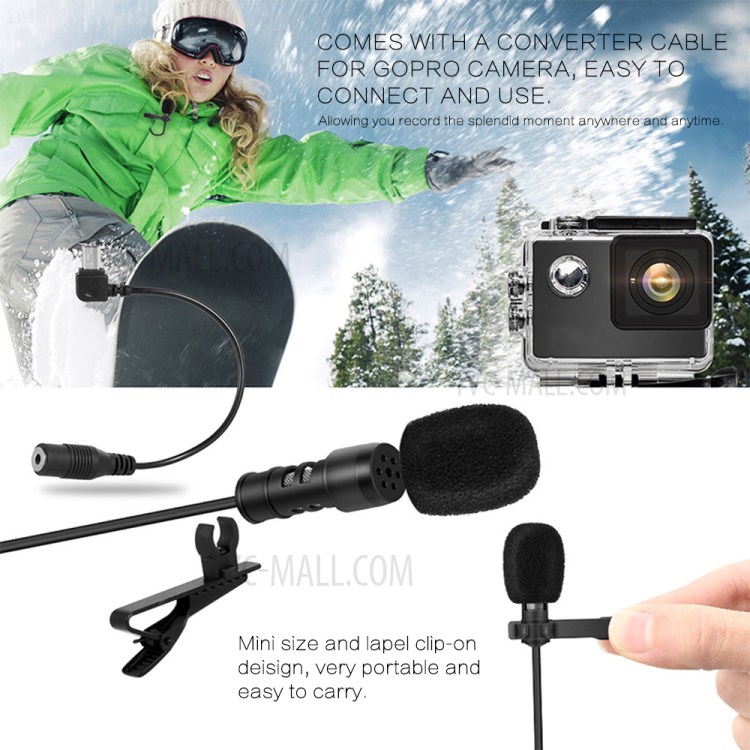 YANMAI R955 Clip-on Lapel Mic Lavalier Omni-directional Microphone for PC Smartphone-7