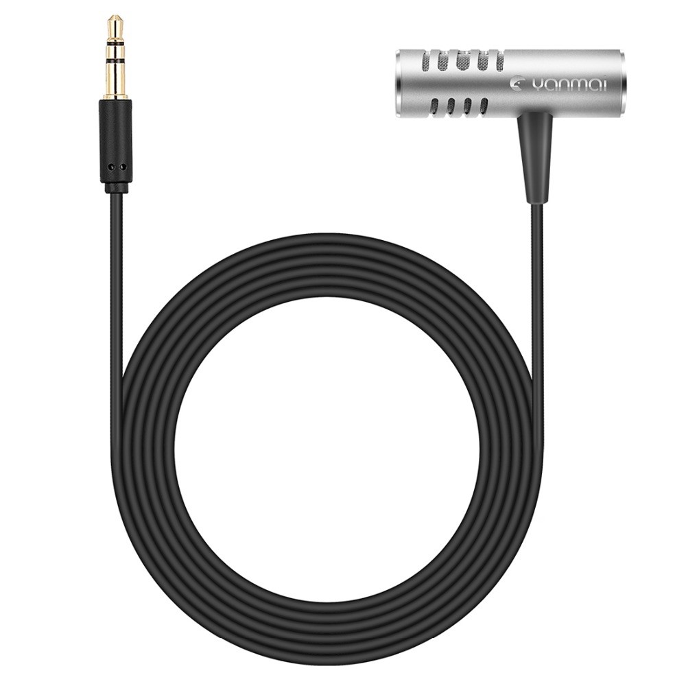 Yanmai R933 Professional Clip-On Mic Mic Lavalier Omni-Direccional Doble Condensador Micrófono Plata