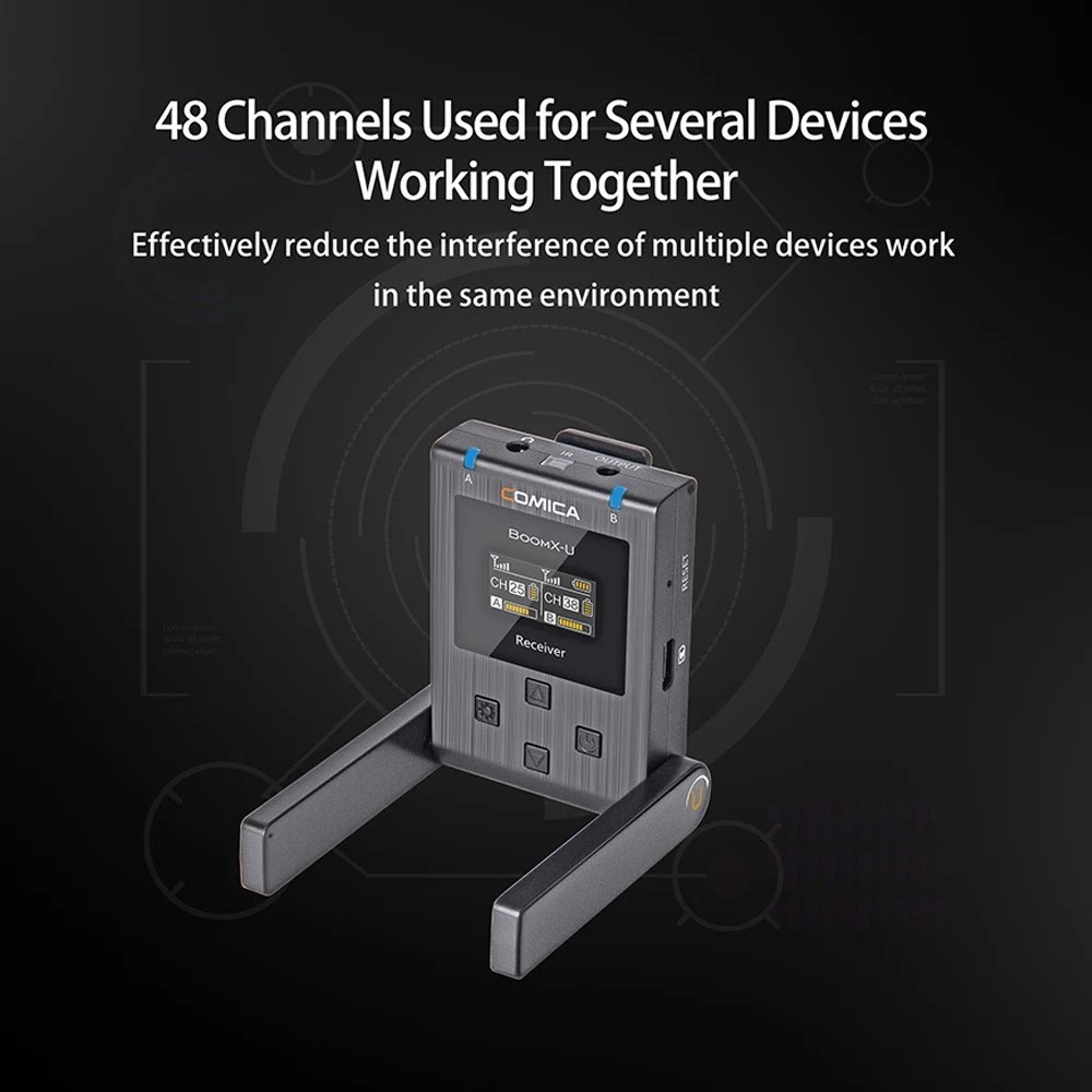 COMICA-boomx-u U1 UHF Wireless Microphone with Transmitter and Receiver 48 Channel 120m Transmission Range-8
