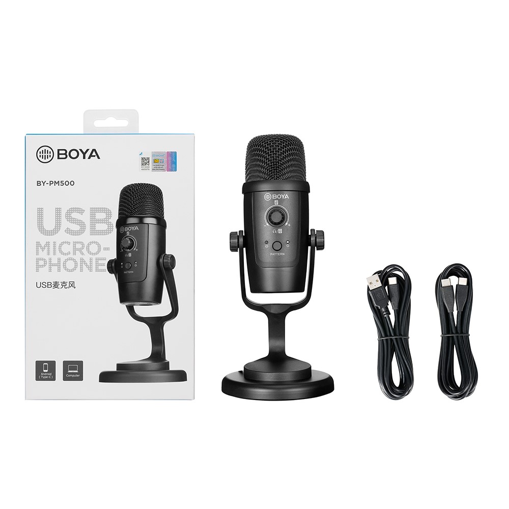 BOYA BY-PM500 Podcasting Video Conference Desktop Microphone for USB Computer PC Type-C Android Smartphone-2