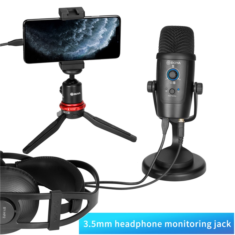 BOYA BY-PM500 Podcasting Video Conference Desktop Microphone for USB Computer PC Type-C Android Smartphone-4