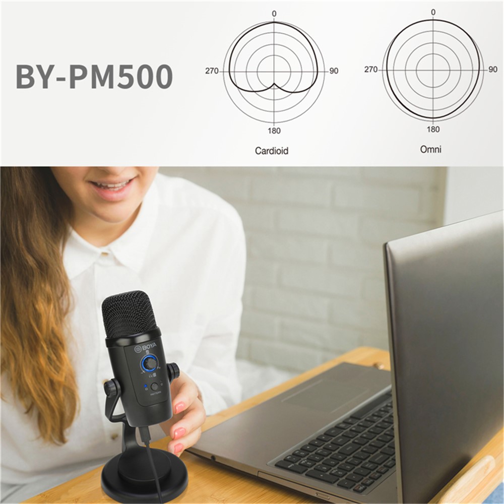 BOYA BY-PM500 Podcasting Video Conference Desktop Microphone for USB Computer PC Type-C Android Smartphone-5